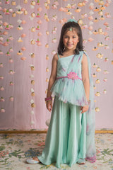 Print peplum lotus set