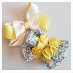 Yellow print bow set