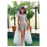 Playsuit with detachable skirt