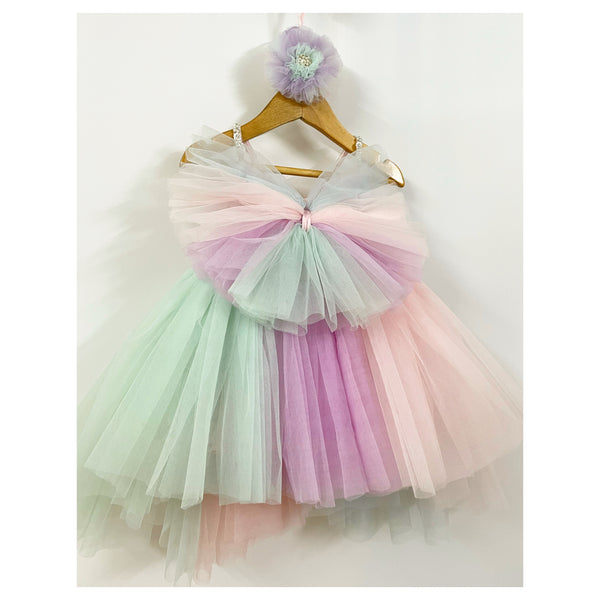 Rainbow bow dress