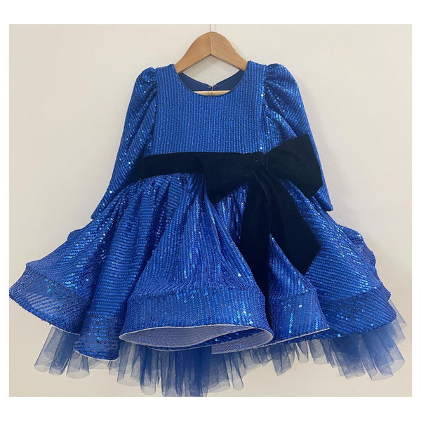 Midnight blue sequins dress